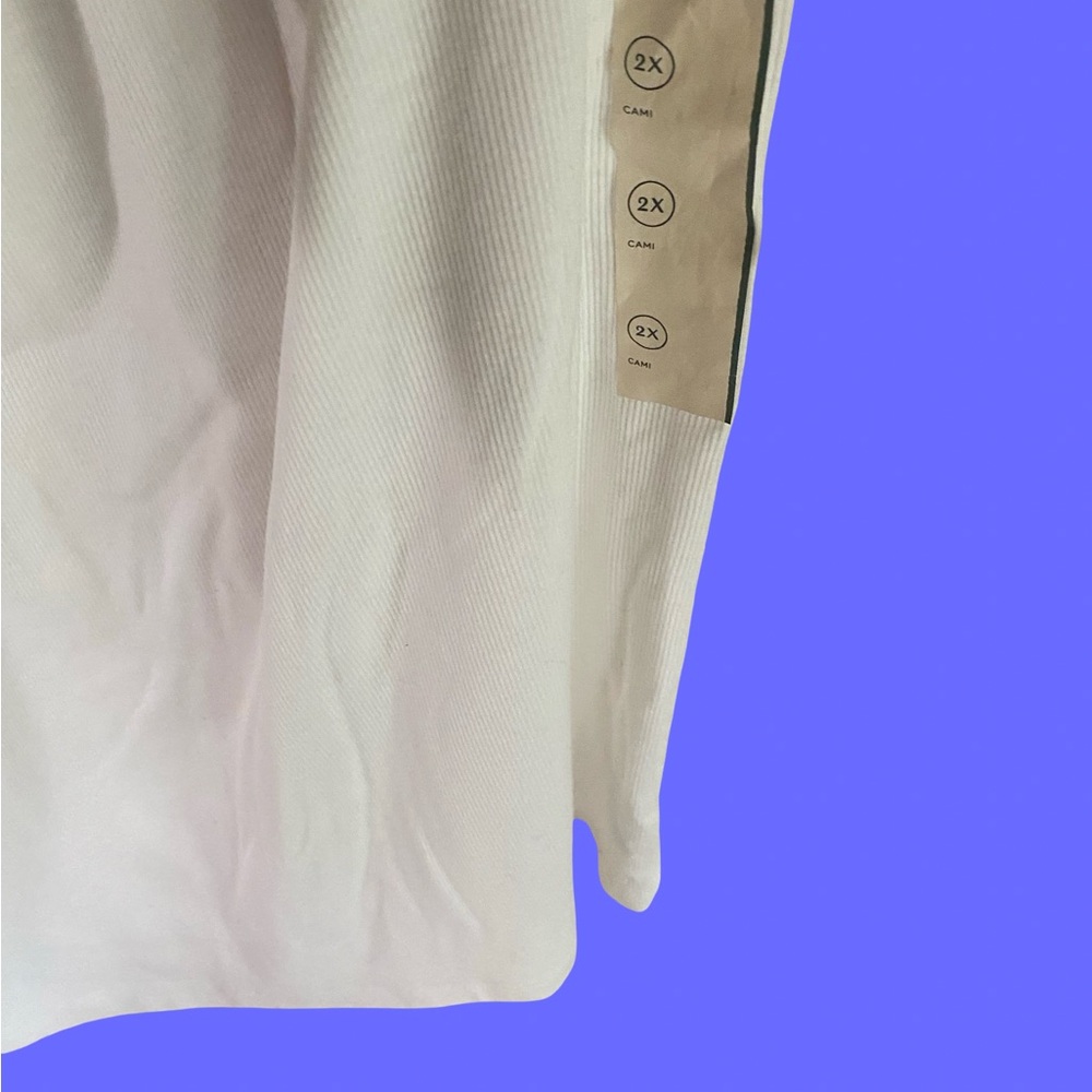 White Ribbed Top - Picture 2 of 2